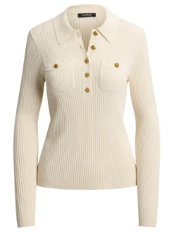 LAUREN RALPH LAUREN Sweter 200P03459003 Kremowy Slim Fit