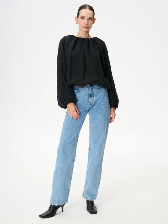 LEBRAND Bluzka Lugano Czarny Regular Fit