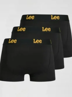 Lee Bokserki Harkins 3 Pack Trunks Cotton Rich Comfort Stretch Czarny