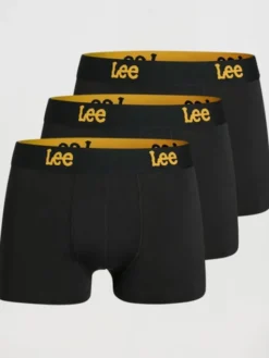 Lee Bokserki Harkins 3 Pack Trunks Cotton Rich Comfort Stretch Czarny