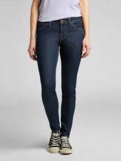 Lee Jeansy Scarlett Solid Blue Granatowy Skinny Fit