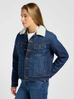 Lee Kurtka jeansowa SHERPA RIDER JKT Niebieski Regular Fit