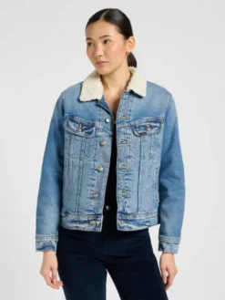 Lee Kurtka jeansowa SHERPA RIDER JKT Niebieski Regular Fit