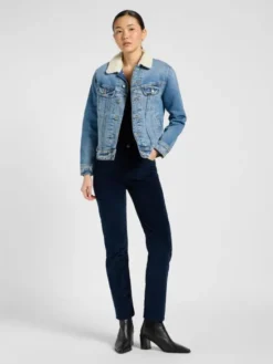 Lee Kurtka jeansowa SHERPA RIDER JKT Niebieski Regular Fit