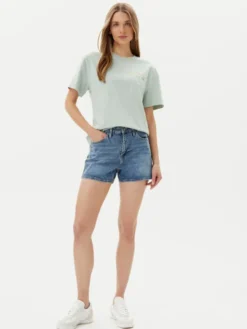 Lee Szorty jeansowe Carol 112363526 Niebieski Regular Fit