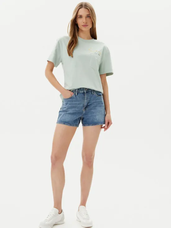 Lee Szorty jeansowe Carol 112363526 Niebieski Regular Fit