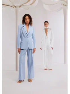 LE POSSÉ Marynarka MZMT Niebieski jasny Tailored Fit