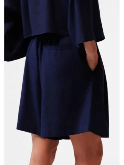LE POSSÉ Szorty materiałowe B Granatowy Loose Fit