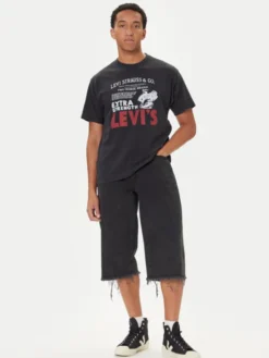 Levi's® Jeansy Capri 478™ 004A8-0003 Czarny Baggy Fit