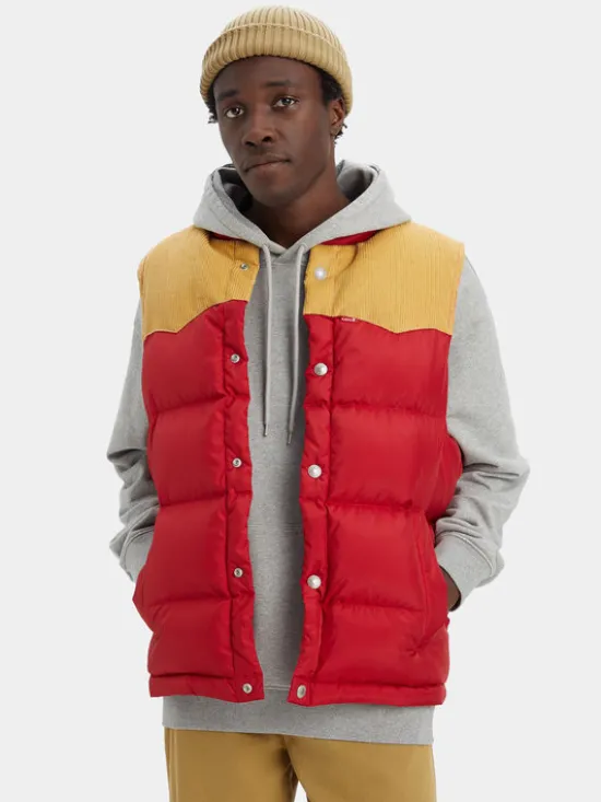 Levi's® Kamizelka Western Super Puffer A5634-0003 Czerwony Regular Fit