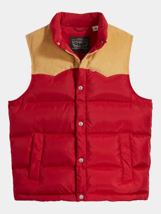 Levi's® Kamizelka Western Super Puffer A5634-0003 Czerwony Regular Fit