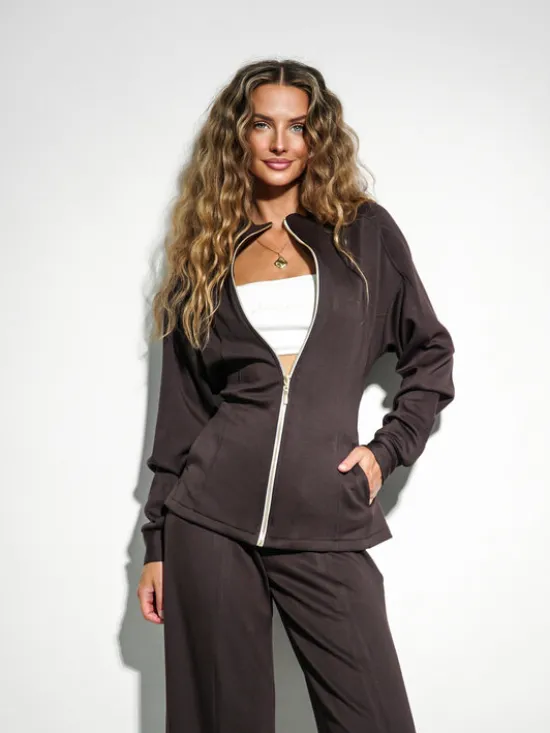 LilaLou Dres Coce Brązowy Regular Fit