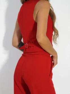 LilaLou Kamizelka Karen Czerwony Regular Fit