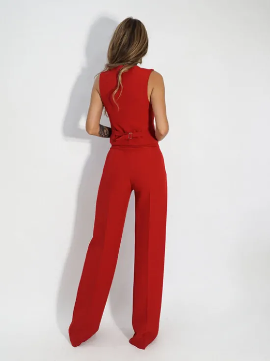 LilaLou Kamizelka Karen Czerwony Regular Fit