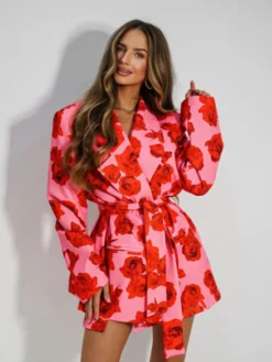 LilaLou Marynarka About You Różowy Oversize