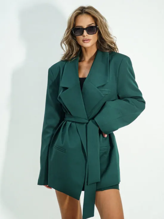 LilaLou Marynarka About You Zielony Oversize