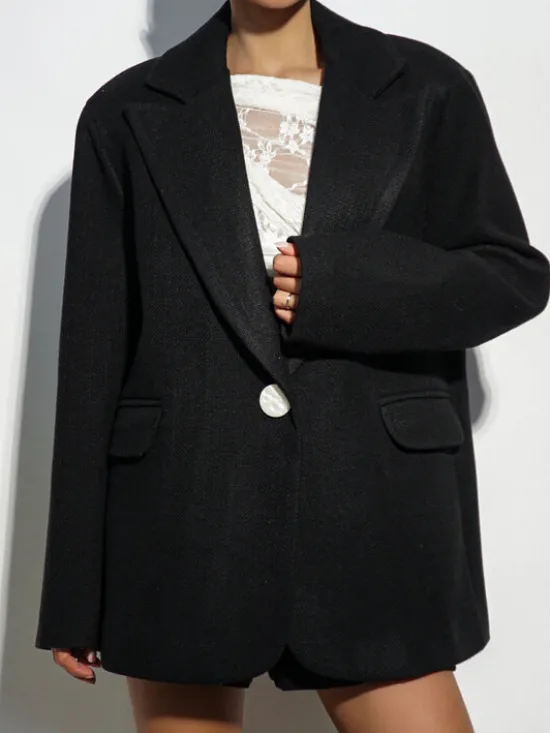 LilaLou Marynarka Nesto Czarny Oversize