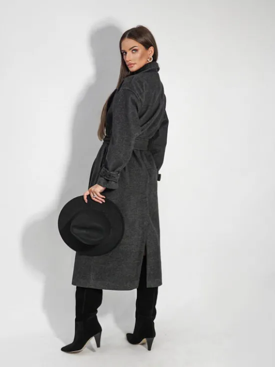 LilaLou Płaszcz przejściowy City Czarny Oversize