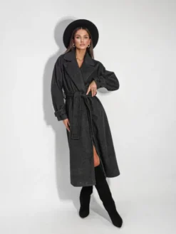 LilaLou Płaszcz przejściowy City Czarny Oversize