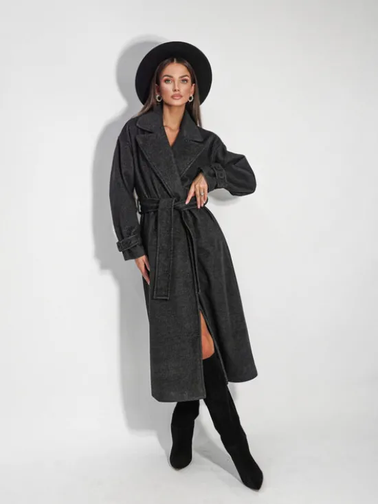 LilaLou Płaszcz przejściowy City Czarny Oversize