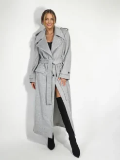 LilaLou Płaszcz przejściowy LeLong Szary Regular Fit