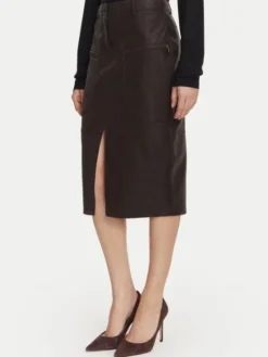 Liu Jo Spódnica z imitacji skóry WF6209 E1157 Brązowy Regular Fit