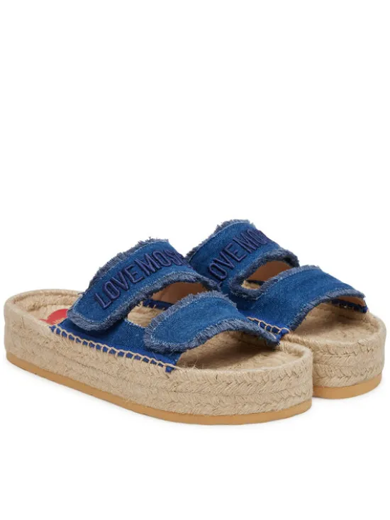 LOVE MOSCHINO Espadryle JA28383G0MJO5700 Niebieski