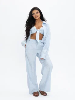 Love Saints Komplet bluzka i spodnie L26LF-KE-K01 Niebieski Slim Fit