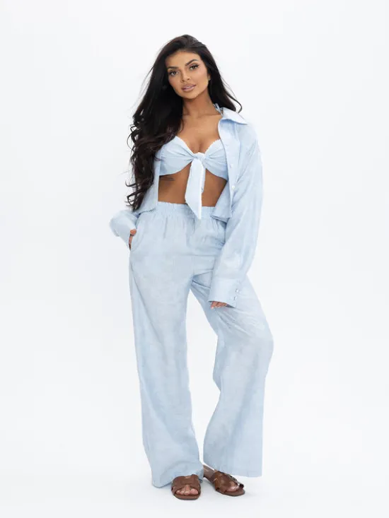Love Saints Komplet bluzka i spodnie L26LF-KE-K01 Niebieski Slim Fit