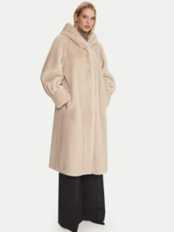 Luisa Spagnoli Futro Savelli 542439 Beżowy Loose Fit