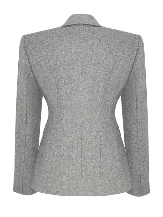 Magda Matyja Marynarka CLAIR BLAZER Szary Fitted Fit