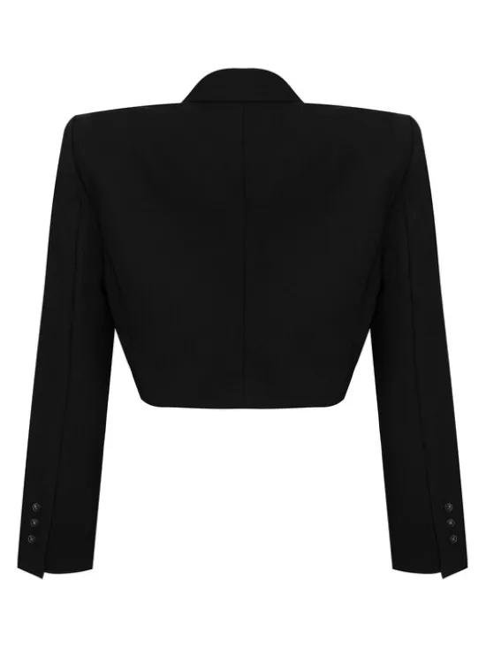 Magda Matyja Marynarka DEMI BLAZER Czarny Oversize