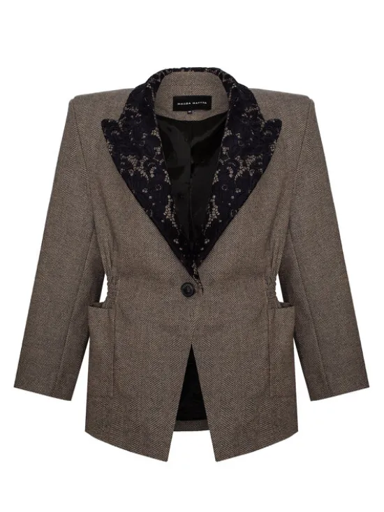 Magda Matyja Marynarka MARGOT BLAZER Brązowy Oversize