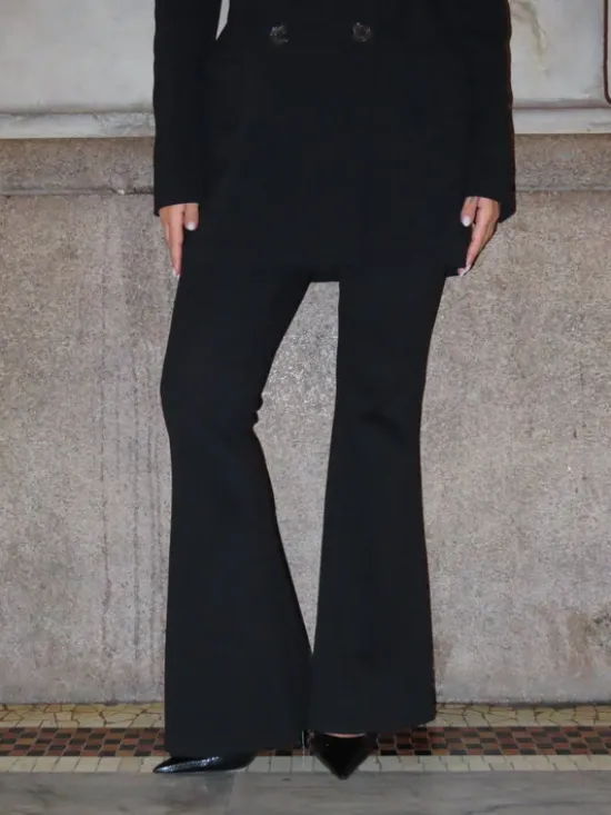 Magda Matyja Spodnie damskie GEORGIA FLARE Czarny Flare Fit