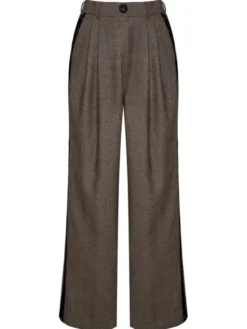 Magda Matyja Spodnie materiałowe MARGOT TROUSERS Brązowy Loose Fit