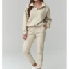Makadamia Dres A13 Beżowy Loose Fit