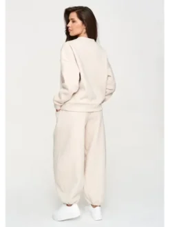 Makadamia Dres M947 Beżowy Loose Fit
