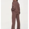 Makadamia Dres M949 Brązowy Loose Fit