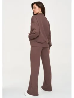 Makadamia Dres M949 Brązowy Loose Fit