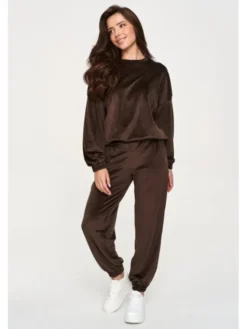 Makadamia Dres M954 Brązowy Regular Fit