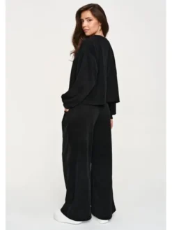 Makadamia Dres M952 Czarny Loose Fit