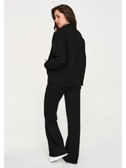 Makadamia Dres M949 Czarny Loose Fit