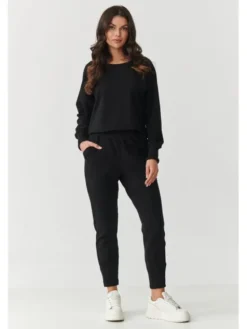 Makadamia Dres M888 Czarny Relaxed Fit