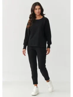 Makadamia Dres M888 Czarny Relaxed Fit