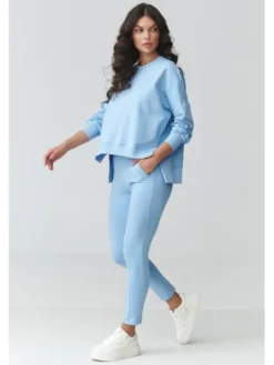 Makadamia Dres M917 Niebieski Loose Fit