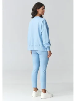 Makadamia Dres M917 Niebieski Loose Fit