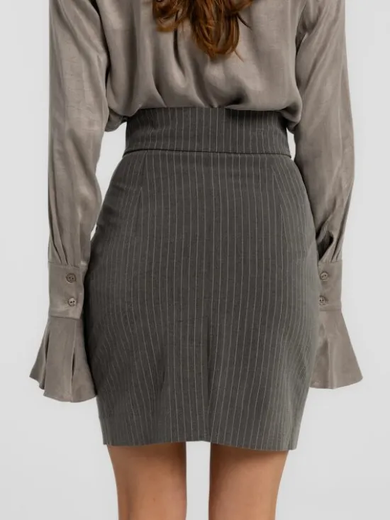 MANDRAGORA Spódnica maxi Gante Szary Slim Fit