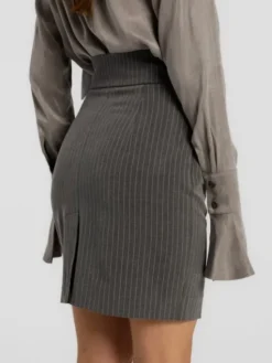 MANDRAGORA Spódnica maxi Gante Szary Slim Fit