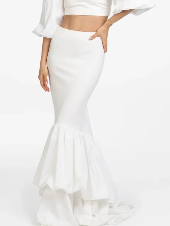 MANDRAGORA Spódnica maxi Zora Kremowy Regular Fit