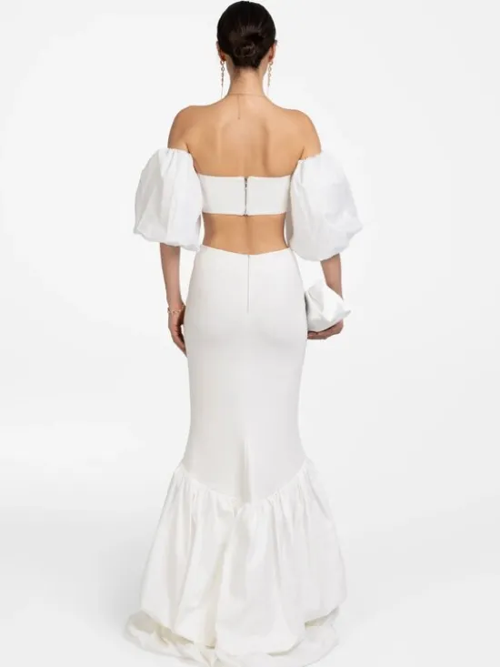 MANDRAGORA Spódnica maxi Zora Kremowy Regular Fit